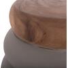 ΣΚΑΜΠΟ PUFFAT HM18172.03 FIBER CEMENT ΓΚΡΙ- ΞΥΛΟ TEAK TOP Φ45x46Υεκ.