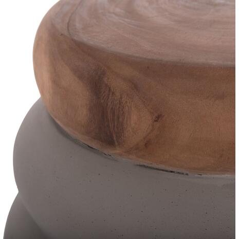 ΣΚΑΜΠΟ PUFFAT HM18172.03 FIBER CEMENT ΓΚΡΙ- ΞΥΛΟ TEAK TOP Φ45x46Υεκ.