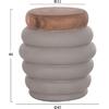 ΣΚΑΜΠΟ PUFFAT HM18172.03 FIBER CEMENT ΓΚΡΙ- ΞΥΛΟ TEAK TOP Φ45x46Υεκ.