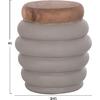 ΣΚΑΜΠΟ PUFFAT HM18172.03 FIBER CEMENT ΓΚΡΙ- ΞΥΛΟ TEAK TOP Φ45x46Υεκ.