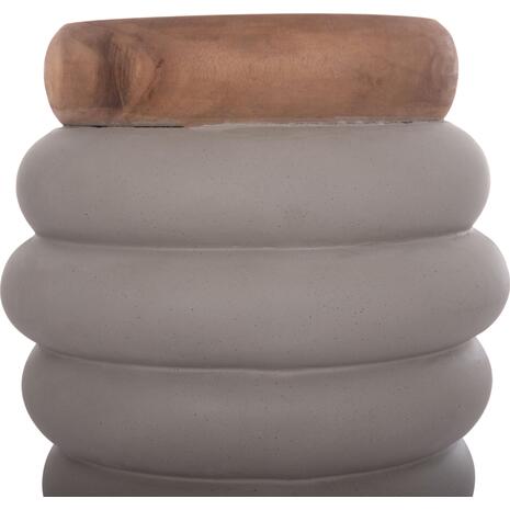 ΣΚΑΜΠΟ PUFFAT HM18172.03 FIBER CEMENT ΓΚΡΙ- ΞΥΛΟ TEAK TOP Φ45x46Υεκ.