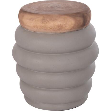 ΣΚΑΜΠΟ PUFFAT HM18172.03 FIBER CEMENT ΓΚΡΙ- ΞΥΛΟ TEAK TOP Φ45x46Υεκ.