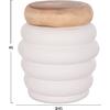 ΣΚΑΜΠΟ PUFFAT HM18172.02 FIBER CEMENT ΛΕΥΚΟ- ΞΥΛΟ TEAK TOP Φ45x46Υεκ.