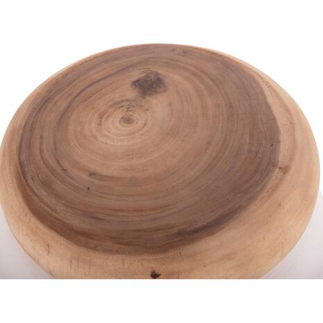 ΣΚΑΜΠΟ PUFFAT HM18172.02 FIBER CEMENT ΛΕΥΚΟ- ΞΥΛΟ TEAK TOP Φ45x46Υεκ.