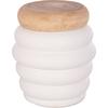 ΣΚΑΜΠΟ PUFFAT HM18172.02 FIBER CEMENT ΛΕΥΚΟ- ΞΥΛΟ TEAK TOP Φ45x46Υεκ.