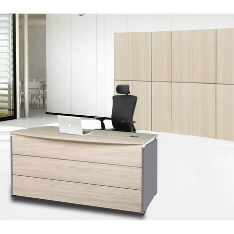 PROGRESS Γραφείο 180x80cm Απόχρωση Elm-Sky Grey (ΕΟ834) (Elm - Grey)