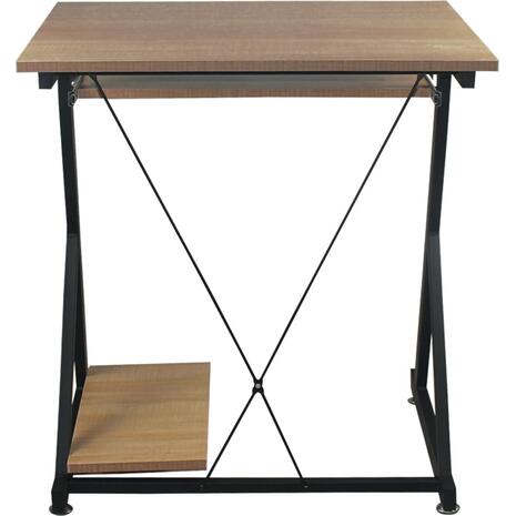UNIT Γραφείο Η/Υ Μέταλλο Βαφή Μαύρο, Melamine Απόχρωση Sonoma (ΕΟ435,1) (Sonoma)