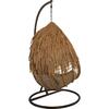 SALSA TROPIC Κρεμαστή Πολυθρόνα, PE Wicker Φυσικό, Μέταλλο Brown, Μαξιλάρι Μπεζ (Ε6780,1)