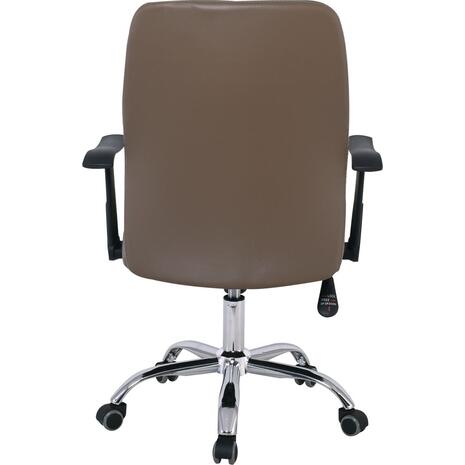BF1450  Πολυθρόνα Διευθυντή Μέταλλο Χρώμιο - PU Cappuccino (ΕΟ246)