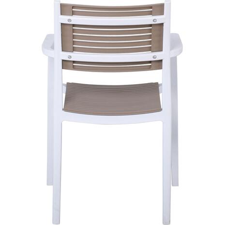AKRON Πολυθρόνα PP-UV Άσπρο - Sand Beige (Ε350,11)
