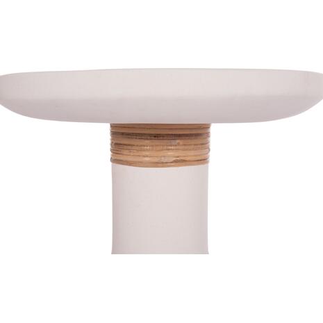ΒΟΗΘΗΤΙΚΟ ΤΡΑΠΕΖΙ TRED(T) HM18169.02 FIBER CEMENT ΛΕΥΚΟ-ΦΥΣΙΚΟ RATTAN--Φ40x61Υεκ.