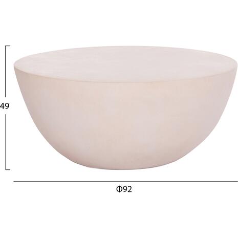 ΤΡΑΠΕΖΙ ΣΑΛΟΝΙΟΥ ΣΤΡΟΓΓΥΛΟ ALLAN HM18162.02 FIBER CEMENT ΣΕ ΛΕΥΚΟ--Φ92x49Υεκ.