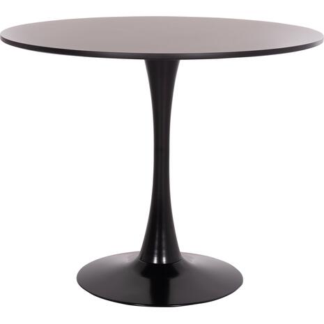 ΤΡΑΠΕΖΙ ΣΤΡΟΓΓΥΛΟ BROLIN HM18141.02 MDF TOP-ΒΑΣΗ ΜΕΤΑΛΛΙΚΗ--ΜΑΥΡΟ Φ90x73Υεκ