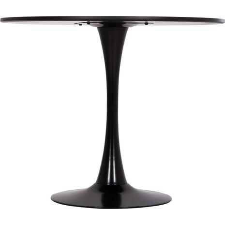 ΤΡΑΠΕΖΙ ΣΤΡΟΓΓΥΛΟ BROLIN HM18141.02 MDF TOP-ΒΑΣΗ ΜΕΤΑΛΛΙΚΗ--ΜΑΥΡΟ Φ90x73Υεκ