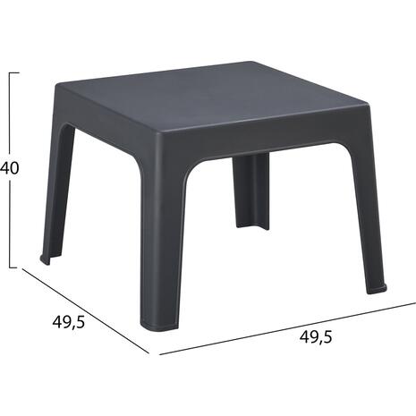 ΤΡΑΠΕΖΑΚΙ ΤΕΤΡΑΓΩΝΟ SLEEK HM6371.10 ΠΟΛΥΠΡΟΠΥΛΕΝΙΟ ΣΕ ΣΚΟΥΡΟ ΓΚΡΙ 56x56x40Υεκ.
