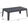 ΤΡΑΠΕΖΑΚΙ ΟΡΘΟΓΩΝΙΟ SLEEK HM6367.10 ΠΟΛΥΠΡΟΠΥΛΕΝΙΟ ΣΕ ΣΚΟΥΡΟ ΓΚΡΙ 105x64x40Υεκ.