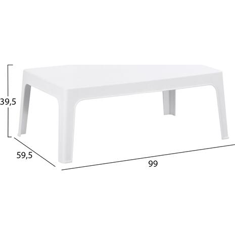 ΤΡΑΠΕΖΑΚΙ ΟΡΘΟΓΩΝΙΟ SLEEK HM6367.01 ΠΟΛΥΠΡΟΠΥΛΕΝΙΟ ΣΕ ΛΕΥΚΟ 105x64x40Υεκ.