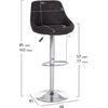ΣΚΑΜΠΟ ΜΠΑΡ ROSE HM204.21 ΜΕ ΑΜΟΡΤΙΣΕΡ ΧΡΩΜΙΟΥ & ΜΑΥΡΟ PU 48x45x105Υεκ. (σετ 2 τεμαχίων) (Μαύρο)