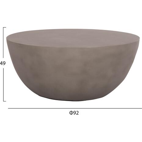 ΤΡΑΠΕΖΙ ΣΑΛΟΝΙΟΥ ΣΤΡΟΓΓΥΛΟ ALLAN HM18162.03 FIBER CEMENT ΣΕ ΓΚΡΙ--Φ92x49Υεκ.