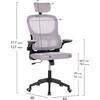 ΚΑΡΕΚΛΑ ΓΡΑΦΕΙΟΥ BASTON HM18236.02 ΓΚΡΙ MESH & ΜΑΥΡΟ PP ΣΚΕΛΕΤΟΣ 64x60x127Υεκ.