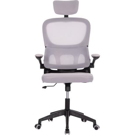 ΚΑΡΕΚΛΑ ΓΡΑΦΕΙΟΥ BASTON HM18236.02 ΓΚΡΙ MESH & ΜΑΥΡΟ PP ΣΚΕΛΕΤΟΣ 64x60x127Υεκ.