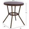 ΤΡΑΠΕΖΙ ΑΛΟΥΜΙΝΙΟΥ MOSES Φ70x76 εκ. BAMBOO LOOK HM5532.03 ΚΑΦΕ ΜΕ ΓΥΑΛΙ