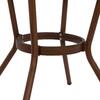 ΤΡΑΠΕΖΙ ΑΛΟΥΜΙΝΙΟΥ MOSES Φ70x76 εκ. BAMBOO LOOK HM5532.03 ΚΑΦΕ ΜΕ ΓΥΑΛΙ