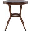ΤΡΑΠΕΖΙ ΑΛΟΥΜΙΝΙΟΥ MOSES Φ70x76 εκ. BAMBOO LOOK HM5532.03 ΚΑΦΕ ΜΕ ΓΥΑΛΙ