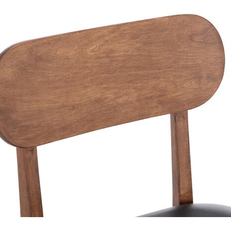 KΑΡΕΚΛΑ ΤΡΑΠΕΖΑΡΙΑΣ SEKOR HM9945.03 ΚΑΡΥΔΙ RUBBERWOOD-ΜΑΥΡΟ PU 51x48x79Υεκ (σετ 2 τεμαχίων)