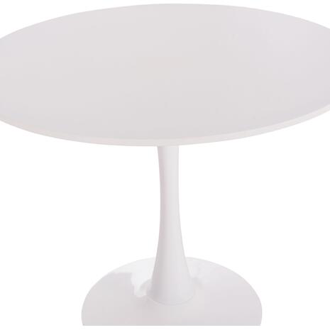 ΤΡΑΠΕΖΙ ΣΤΡΟΓΓΥΛΟ BROLIN HM18141.01 MDF TOP-ΒΑΣΗ ΜΕΤΑΛΛΙΚΗ--ΛΕΥΚΟ Φ90x73Υεκ