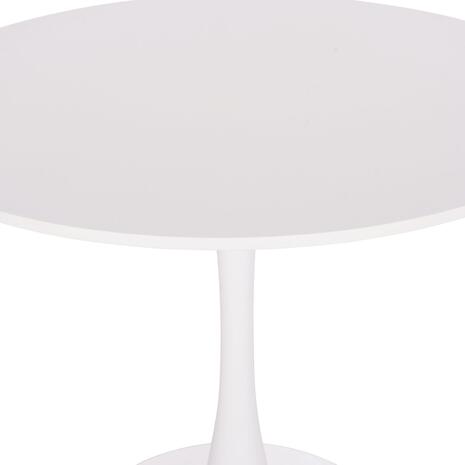 ΤΡΑΠΕΖΙ ΣΤΡΟΓΓΥΛΟ BROLIN HM18141.01 MDF TOP-ΒΑΣΗ ΜΕΤΑΛΛΙΚΗ--ΛΕΥΚΟ Φ90x73Υεκ