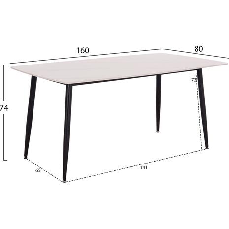 ΤΡΑΠΕΖΙ RAVEN HM18150.01 ΚΕΡΑΜΙΚΟ TOP ΜΕ ΟΨΗ ΛΕΥΚΟ ΜΑΡΜΑΡΟ 160x80x74Υεκ.