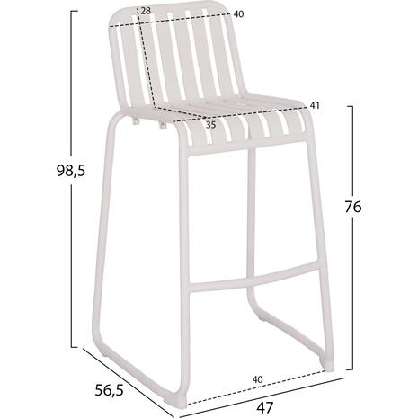 ΣΚΑΜΠΟ ΜΠΑΡ ΑΛΟΥΜΙΝΙΟΥ RACHEL HM6341.02 ΛΕΥΚΟ 47x56,5x98,5Υεκ.