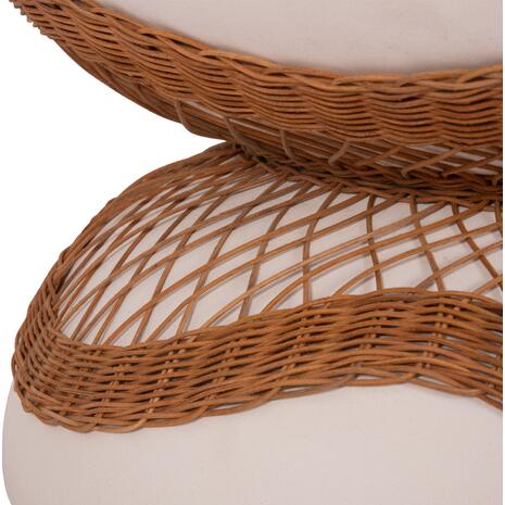 ΤΡΑΠΕΖΙ ΣΑΛΟΝΙΟΥ ANNA HM18157.02 FIBER CEMENT ΛΕΥΚΟ-ΦΥΣΙΚΟ RATTAN--Φ92x44.5Υεκ
