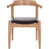 ΠΟΛΥΘΡΟΝΑ CERSEI HM9946.01 RUBBERWOOD ΣΕ LIGHT OAK & PU ΣΕ ΜΑΥΡΟ 57x53x72Υεκ (σετ 2 τεμαχίων)