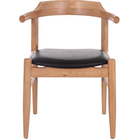 ΠΟΛΥΘΡΟΝΑ CERSEI HM9946.01 RUBBERWOOD ΣΕ LIGHT OAK & PU ΣΕ ΜΑΥΡΟ 57x53x72Υεκ (σετ 2 τεμαχίων)
