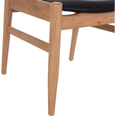 ΠΟΛΥΘΡΟΝΑ CERSEI HM9946.01 RUBBERWOOD ΣΕ LIGHT OAK & PU ΣΕ ΜΑΥΡΟ 57x53x72Υεκ (σετ 2 τεμαχίων)