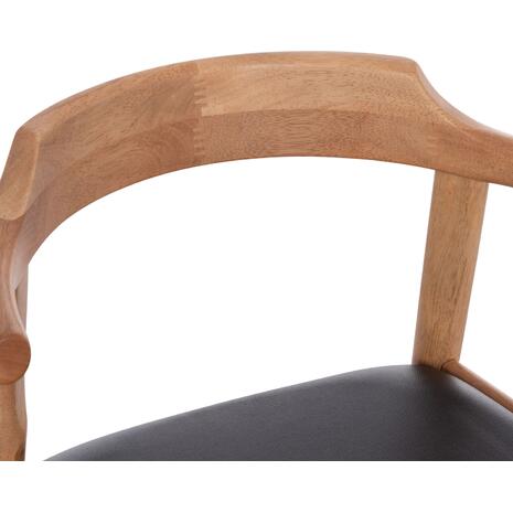 ΠΟΛΥΘΡΟΝΑ CERSEI HM9946.01 RUBBERWOOD ΣΕ LIGHT OAK & PU ΣΕ ΜΑΥΡΟ 57x53x72Υεκ (σετ 2 τεμαχίων)