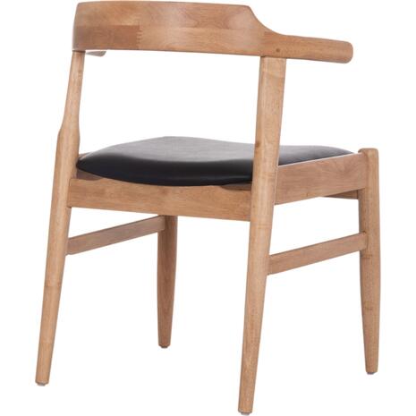 ΠΟΛΥΘΡΟΝΑ CERSEI HM9946.01 RUBBERWOOD ΣΕ LIGHT OAK & PU ΣΕ ΜΑΥΡΟ 57x53x72Υεκ (σετ 2 τεμαχίων)