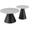 ΤΡΑΠΕΖΙΑ ΣΑΛΟΝΙΟΥ RIDGE HM18266.01 ΚΕΡΑΜΙΚΑ TOP ΜΕ ΟΨΗ ΛΕΥΚΟΥ ΜΑΡΜΑΡΟΥ Φ50εκ & Φ70εκ