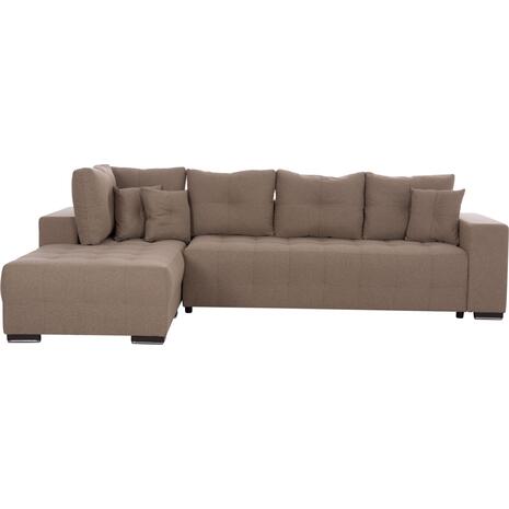 ΓΩΝΙΑΚΟΣ ΚΑΝΑΠΕΣ-ΚΡΕΒΑΤΙ ΜΕ ΑΠΟΘ.ΧΩΡΟ TRENDSTON HM3302.03L ΜΠΕΖ ΥΦΑΣΜΑ 298x177x95Υεκ
