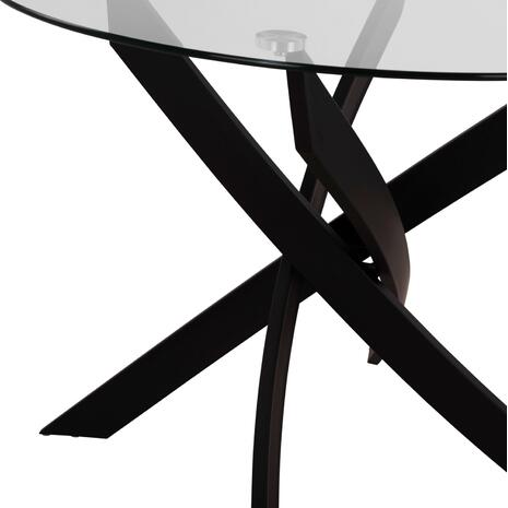 ΣΕΤ ΤΡΑΠΕΖΑΡΙΑΣ 5ΤΜΧ LADY HM21199.01 ΓΥΑΛΙ--ΜΕΤΑΛΛΟ ΣΕ ΜΑΥΡΟ & ΒΕΛΟΥΔΟ ΓΚΡΙ