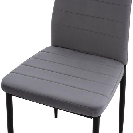 ΣΕΤ ΤΡΑΠΕΖΑΡΙΑΣ 5ΤΜΧ LADY HM21199.01 ΓΥΑΛΙ--ΜΕΤΑΛΛΟ ΣΕ ΜΑΥΡΟ & ΒΕΛΟΥΔΟ ΓΚΡΙ