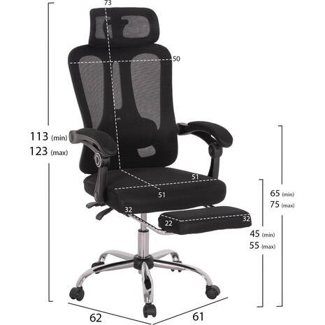ΚΑΡΕΚΛΑ ΓΡΑΦΕΙΟΥ BARNET HM18258.01 ΜΑΥΡΟ MESH-ΜΑΥΡΟΣ ΣΚΕΛΕΤΟΣ NYLON 61x62x123Υ