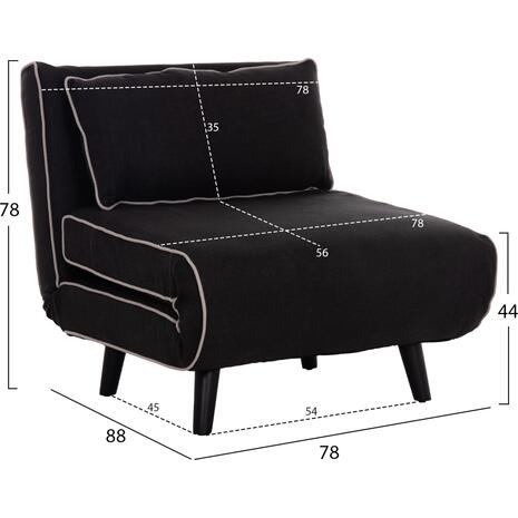 ΠΟΛΥΘΡΟΝΑ ΚΡΕΒΑΤΙ BRAXTON HM8425.03 ΜΑΥΡΟ ΥΦΑΣΜΑ 78x88x78Υεκ.