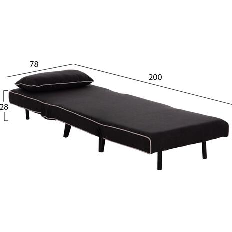 ΠΟΛΥΘΡΟΝΑ ΚΡΕΒΑΤΙ BRAXTON HM8425.03 ΜΑΥΡΟ ΥΦΑΣΜΑ 78x88x78Υεκ.