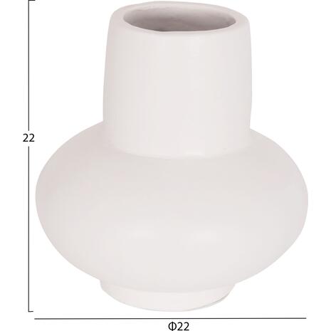 ΕΠΙΤΡΑΠΕΖΙΟ ΔΙΑΚΟΣΜΗΤΙΚΟ ΒΑΖΟ LEMA HM4664.02S ΤΕΡΑΚΟΤΑ ΣΕ ΛΕΥΚΟ--Φ22x22Υεκ.
