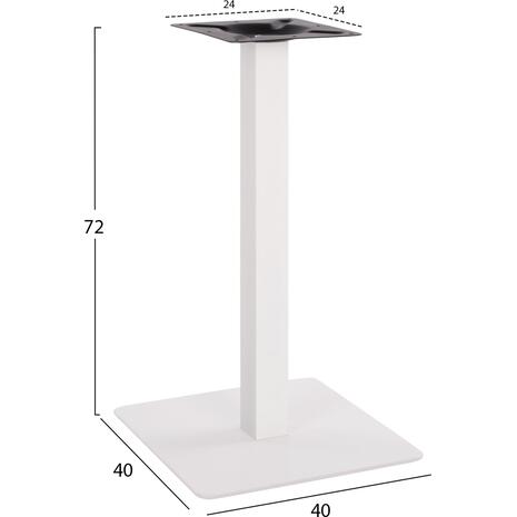 ΒΑΣΗ ΜΕΤΑΛΛΙΚΗ ΛΕΥΚΗ ΜΑΤ 40X40X72Υεκ. HM414.12