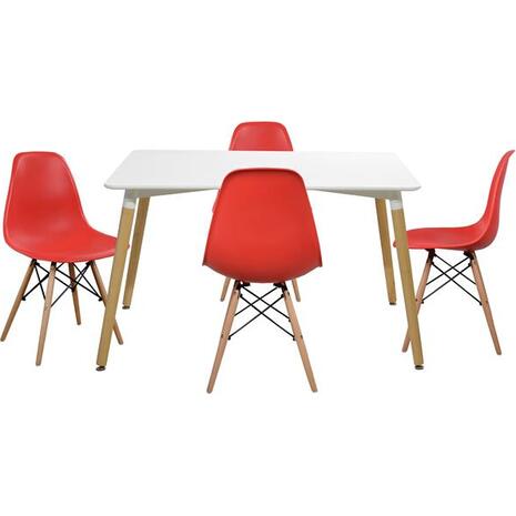 ΣΕΤ ΤΡΑΠΕΖΑΡΙΑ 5Τ ΤΡΑΠΕΖΙ MINIMAL 120x80x73 cm-TWIST ΚΟΚΚΙΝ HM10080.04