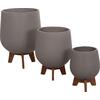 ΣΕΤ 3 ΓΛΑΣΤΡΕΣ ΜΕ TEAK ΒΑΣΕΙΣ TRYLL HM4681.03 FIBER CEMENT--ΓΚΡΙ